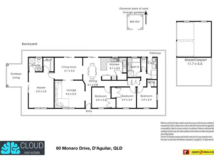 Floorplan of Homely rural property listing, 60 Monaro Drive, D'aguilar QLD 4514