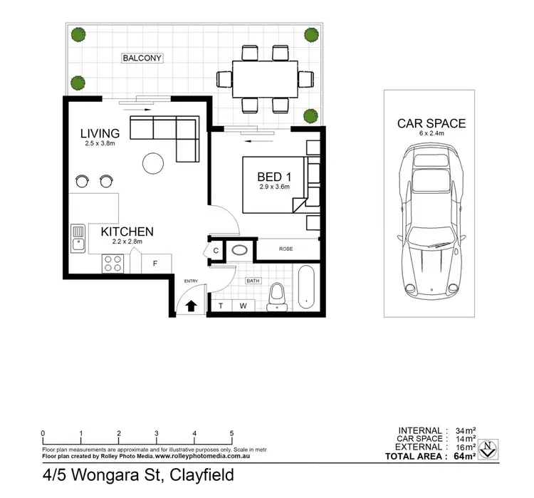 Floorplan of Homely unit listing, 4/5 Wongara Street, Clayfield QLD 4011