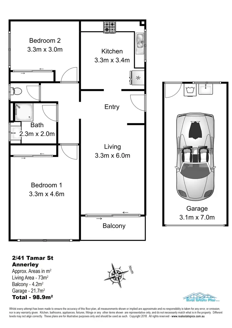 Floorplan of Homely unit listing, 2/41 Tamar Street, Annerley QLD 4103