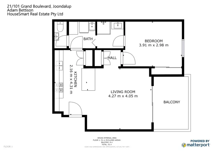 Floorplan of Homely unit listing, 21/101 Grand Boulevard, Joondalup WA 6027
