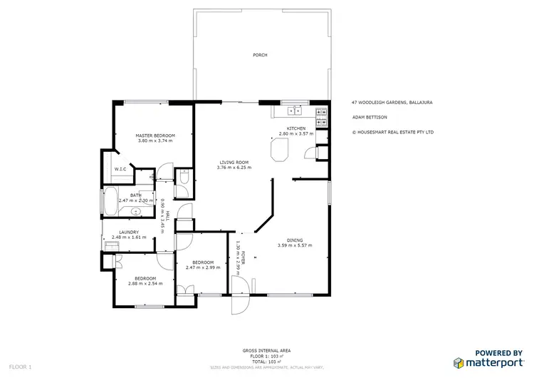 Floorplan of Homely house listing, 47 Woodleigh Gardens, Ballajura WA 6066