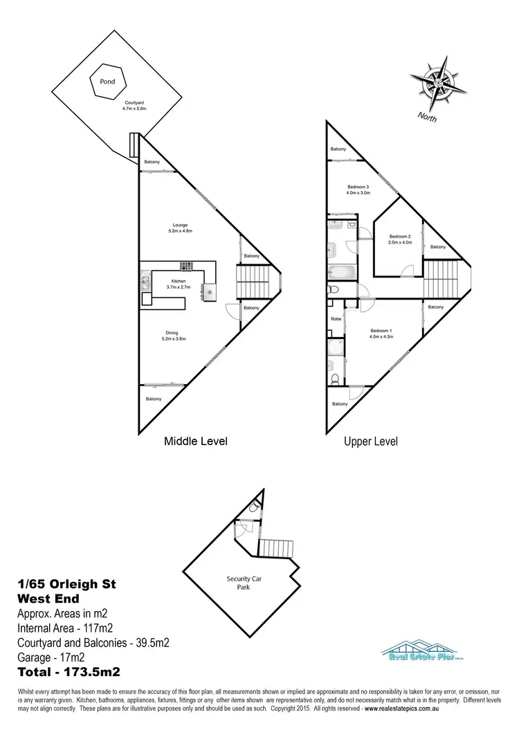 Floorplan of Homely townhouse listing, 1/65 Orleigh Street, West End QLD 4101