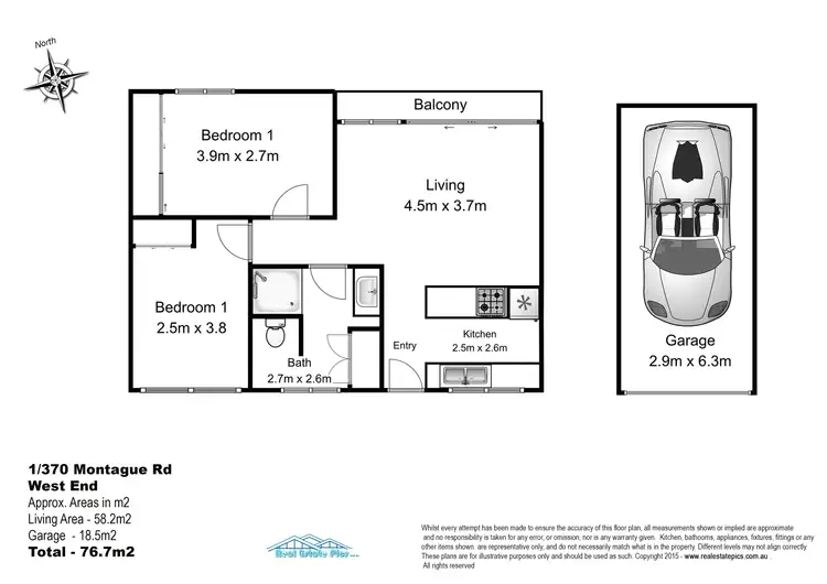 Floorplan of Homely unit listing, 1/370 Montague Road, West End QLD 4101