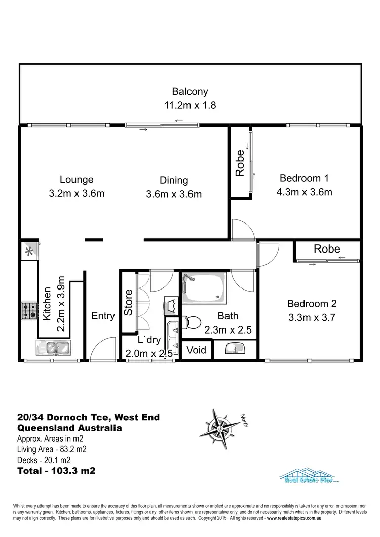 Floorplan of Homely apartment listing, 20/34 Dornoch Terrace, West End QLD 4101
