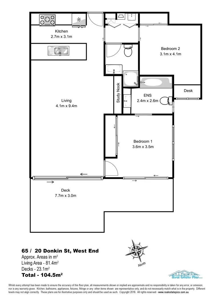 Floorplan of Homely apartment listing, 65/20 Donkin Street, West End QLD 4101