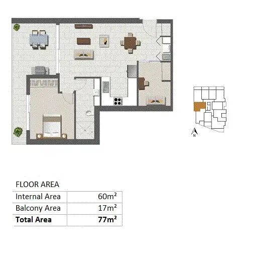 Floorplan of Homely apartment listing, 2303/8 Lochaber Street, Dutton Park QLD 4102
