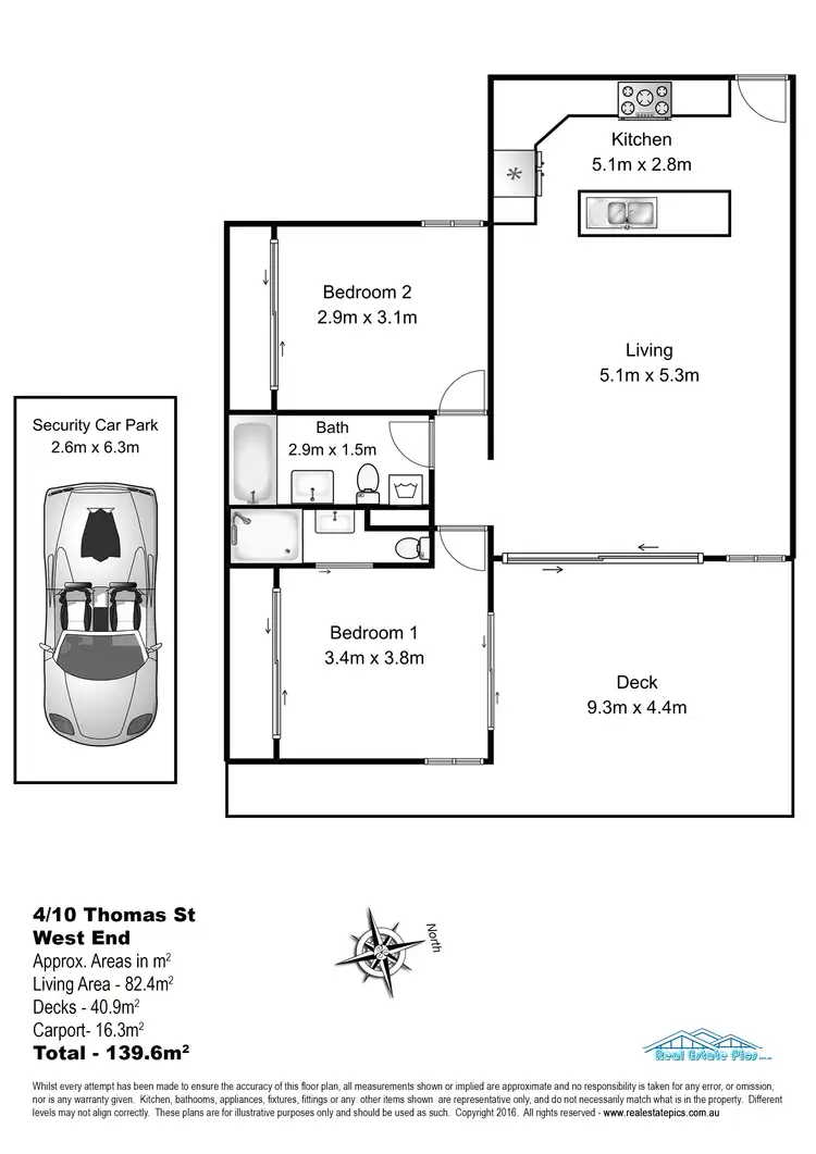 Floorplan of Homely unit listing, 4/10 Thomas Street, West End QLD 4101