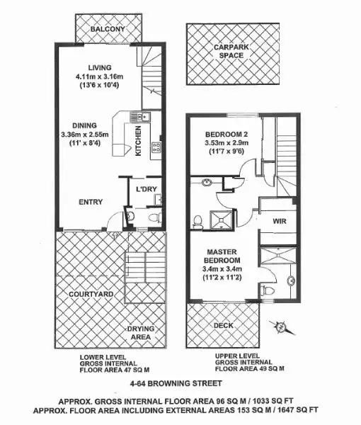 Floorplan of Homely townhouse listing, 4/64 Browning St, West End QLD 4101