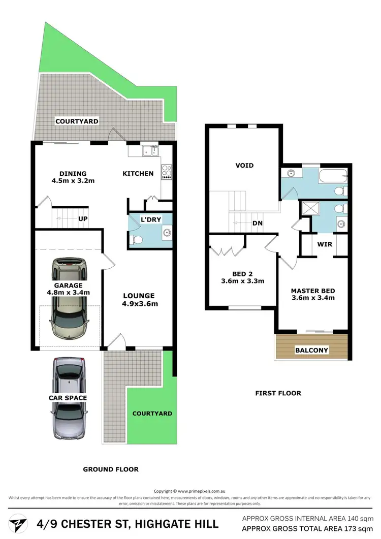 Floorplan of Homely townhouse listing, 4/9 Chester Street, Highgate Hill QLD 4101
