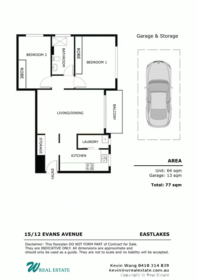 Floorplan of Homely apartment listing, 15/12 Evans Ave, Eastlakes NSW 2018