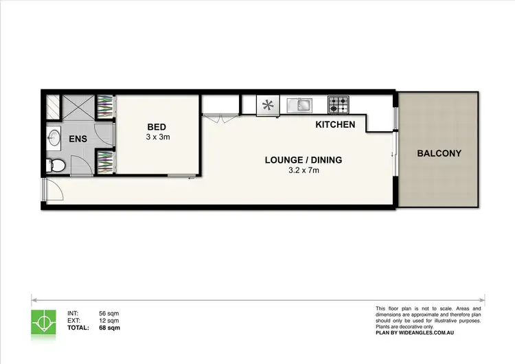 Floorplan of Homely apartment listing, 206/16 Merivale Street, South Brisbane QLD 4101