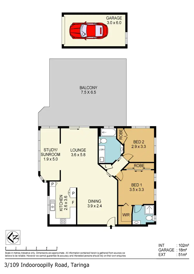 Floorplan of Homely unit listing, 3/109 Indooroopilly Road, Taringa QLD 4068