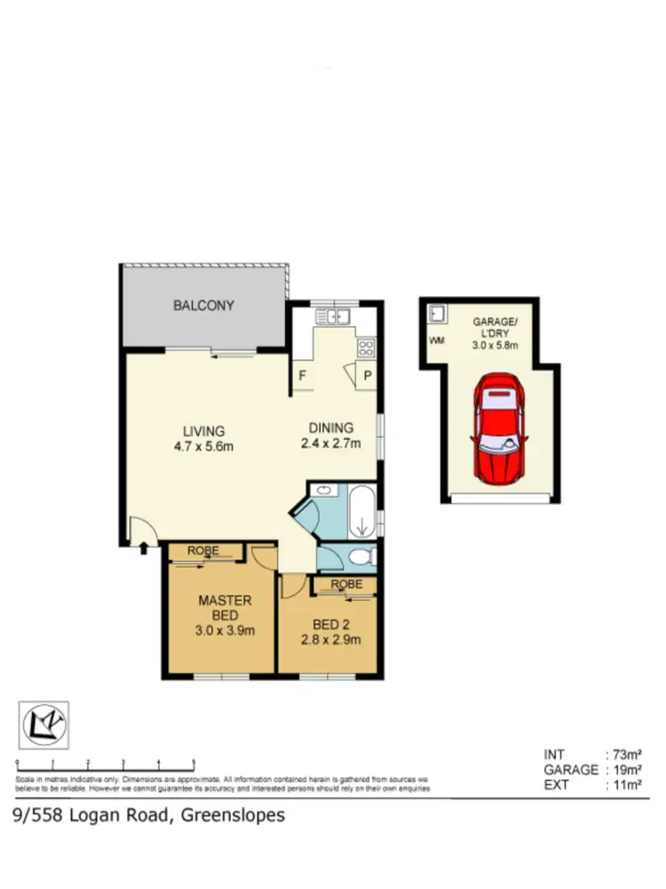 Floorplan of Homely unit listing, 9/558 Logan Road, Greenslopes QLD 4120