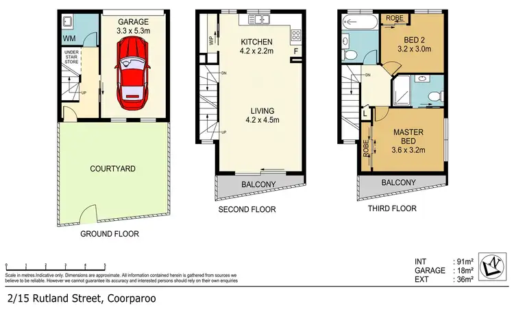 Floorplan of Homely townhouse listing, 2/15 Rutland Street, Coorparoo QLD 4151