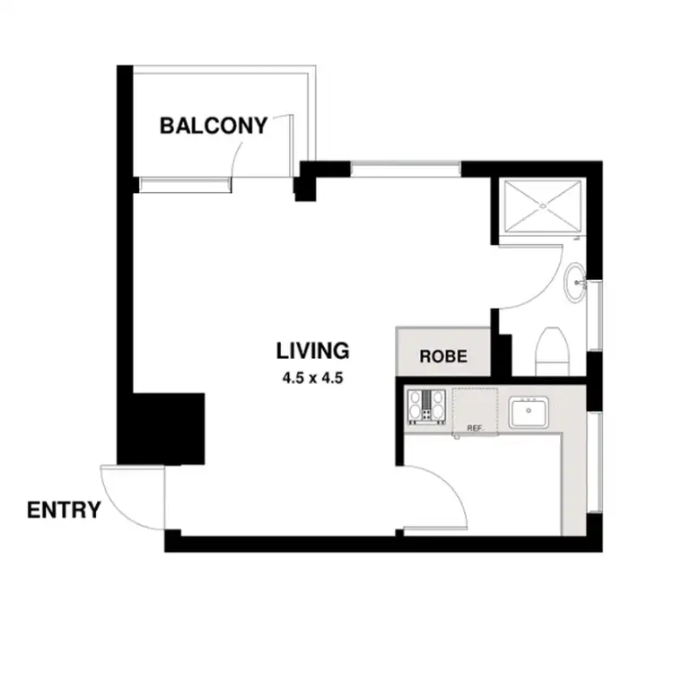 Floorplan of Homely studio listing, 32/5-7 The Esplanade, Elizabeth Bay NSW 2011