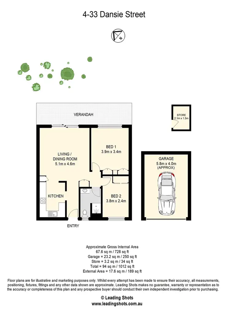 Floorplan of Homely unit listing, 4/33 Dansie Street, Greenslopes QLD 4120