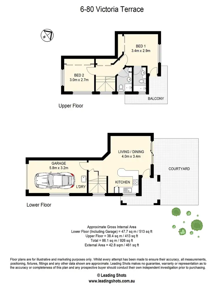 Floorplan of Homely townhouse listing, 6/80 Victoria Terrace, Greenslopes QLD 4120