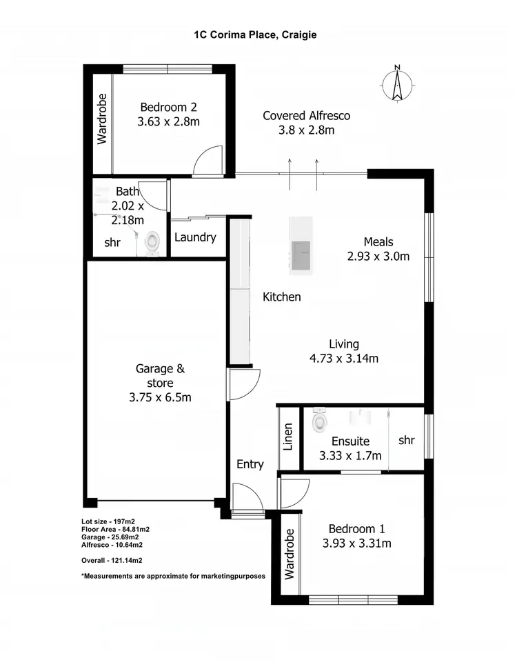 Floorplan of Homely house listing, 1c Corima Place, Craigie WA 6025