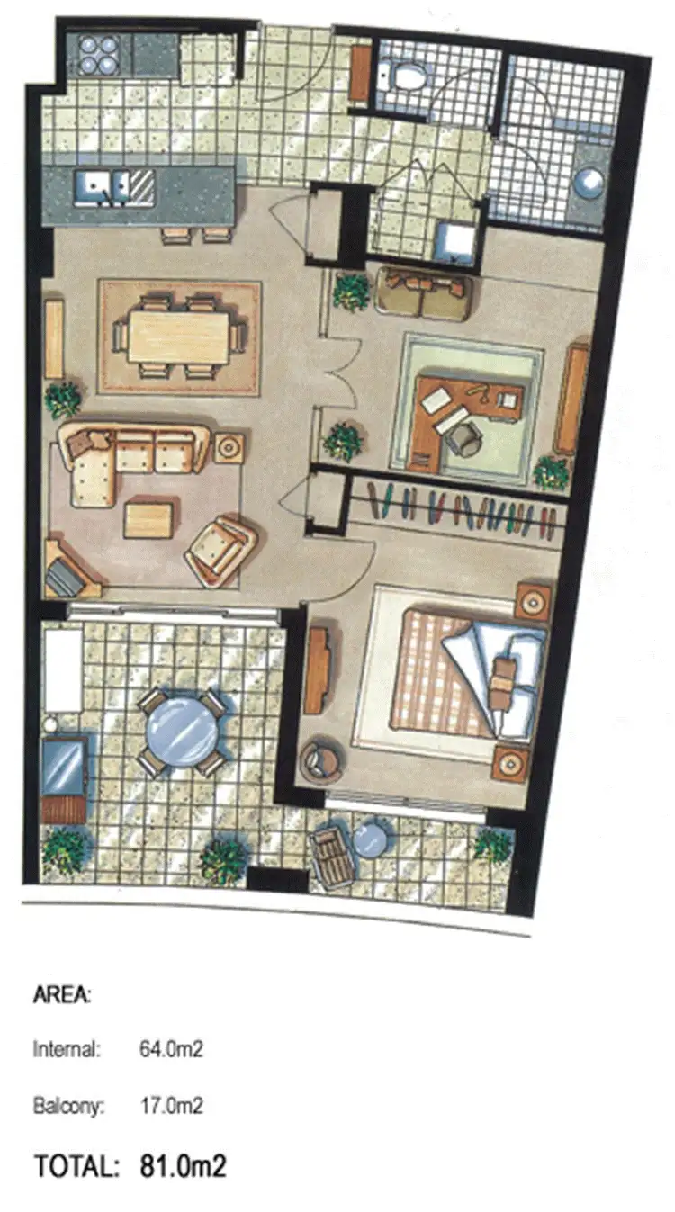 Floorplan of Homely apartment listing, 159/82 Boundary Street, Brisbane City QLD 4000