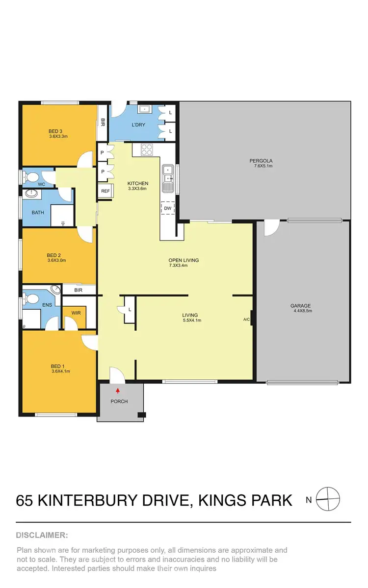 Floorplan of Homely house listing, 65 Kinterbury Drive, Kings Park VIC 3021