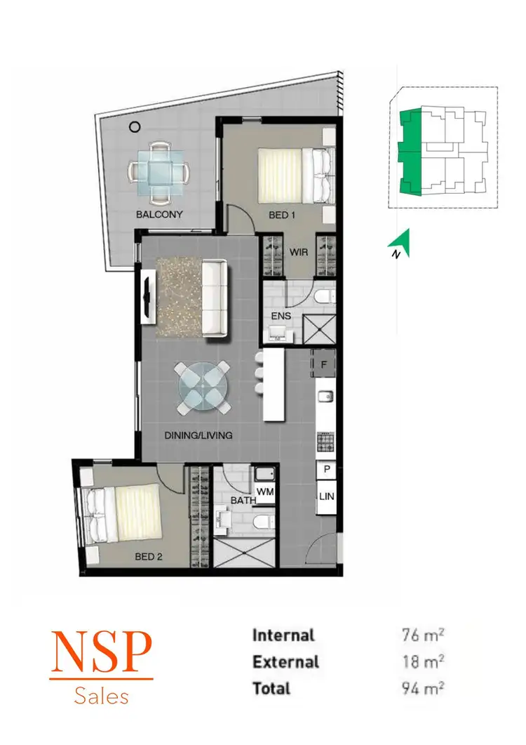 Floorplan of Homely apartment listing, 207/9 Regina Street, Greenslopes QLD 4120