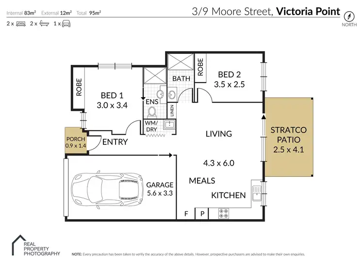 Floorplan of Homely townhouse listing, 3/9 Moore Street, Victoria Point QLD 4165