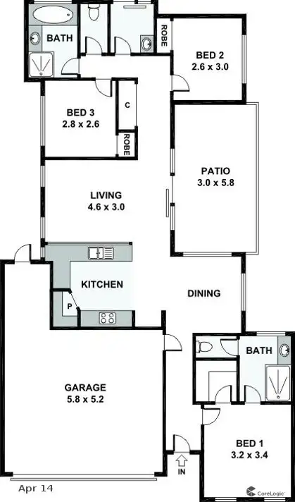 Floorplan of Homely house listing, 44 Jedburgh Loop, Sinagra WA 6065