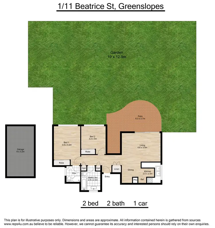 Floorplan of Homely apartment listing, 1/11 Beatrice Street, Greenslopes QLD 4120