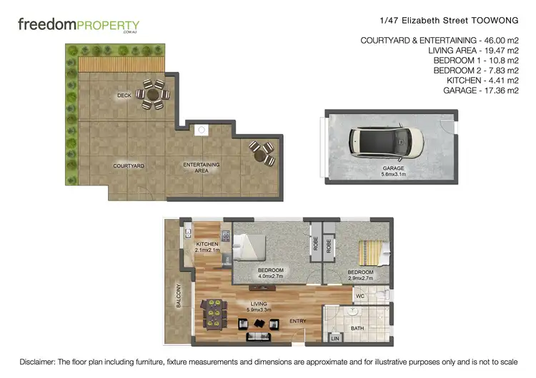 Floorplan of Homely unit listing, 1/47 Elizabeth Street, Toowong QLD 4066
