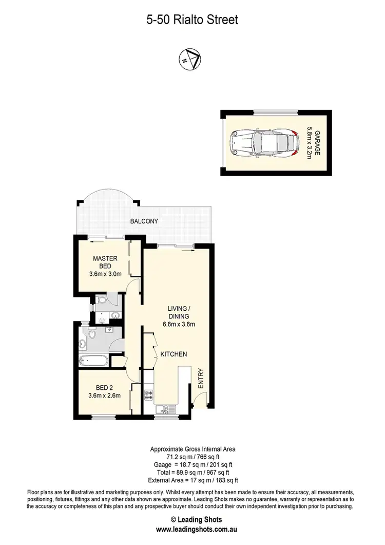 Floorplan of Homely unit listing, 5/50 Rialto Street, Coorparoo QLD 4151