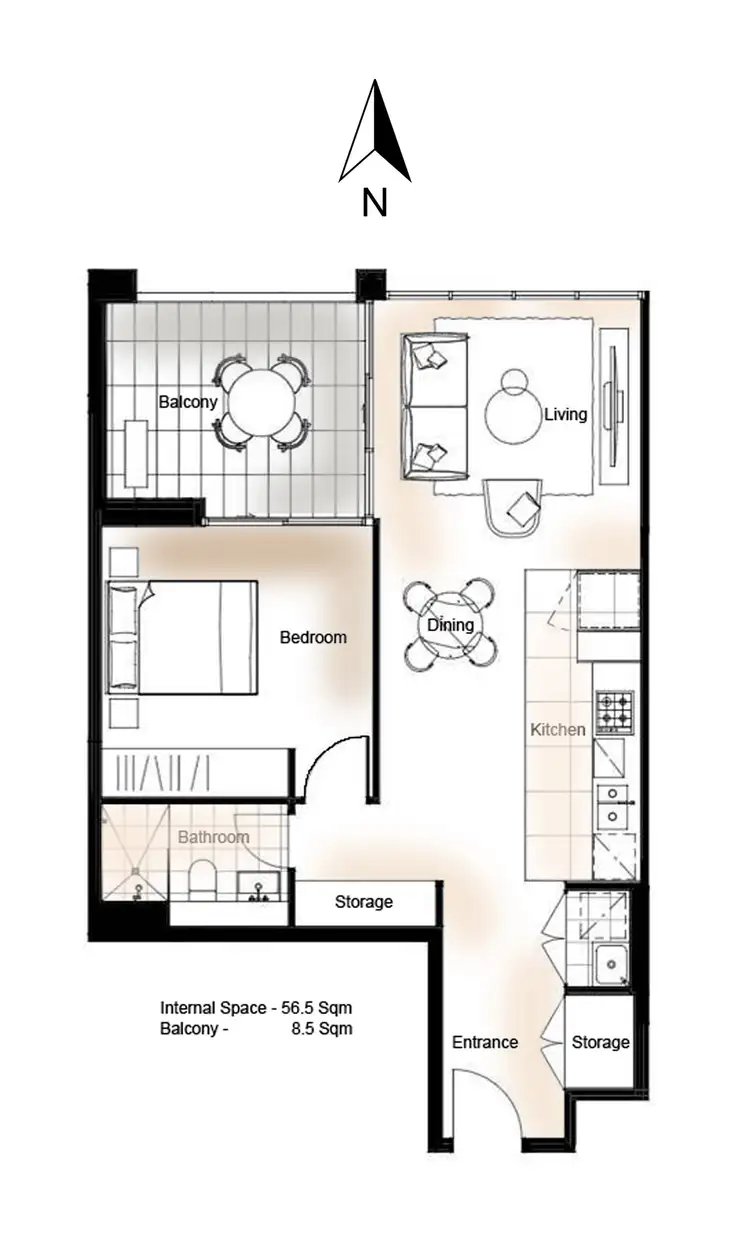Floorplan of Homely unit listing, 1023/1 Maple Tree Road, Westmead NSW 2145
