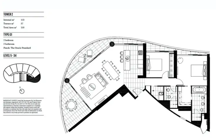 Floorplan of Homely apartment listing, 21109/21 Elizabeth Ave,, Broadbeach QLD 4218