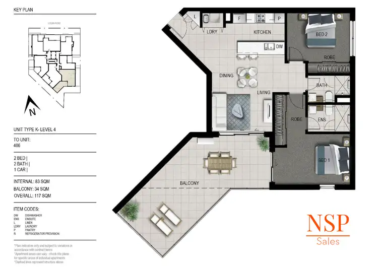 Floorplan of Homely apartment listing, 406/283 Logan Road, Greenslopes QLD 4120