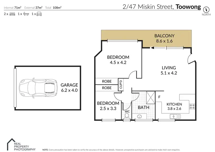 Floorplan of Homely apartment listing, 2/47 Miskin Street, Toowong QLD 4066