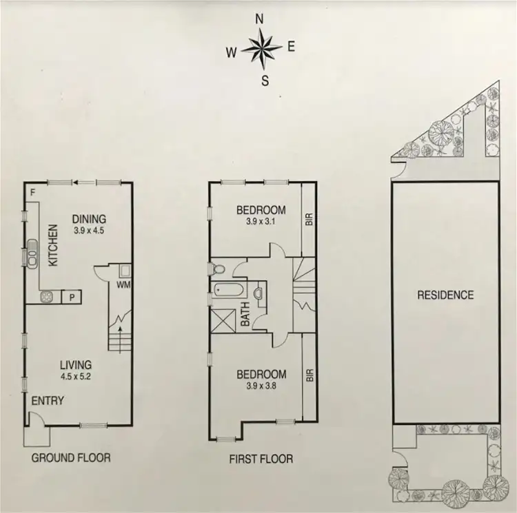 Floorplan of Homely townhouse listing, 1/208 Alexandra Parade East, Clifton Hill VIC 3068
