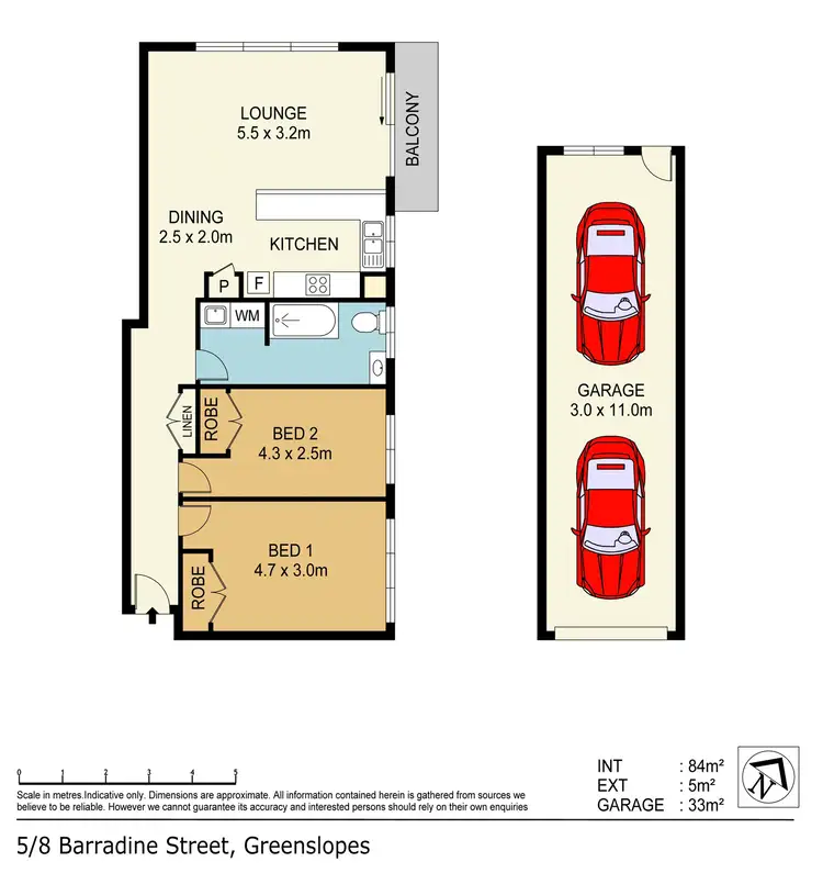 Floorplan of Homely apartment listing, 5/8 Barradine Street, Greenslopes QLD 4120