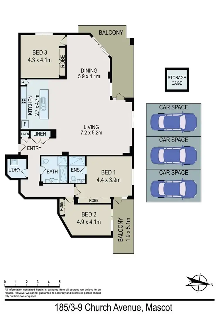 Floorplan of Homely apartment listing, 185/3 - 9 Church Ave, Mascot NSW 2020