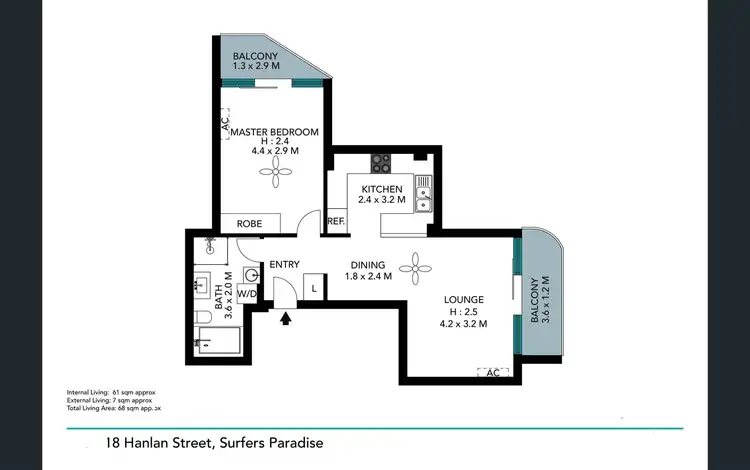 Floorplan of Homely unit listing, 808/18 Hanlan Street, Surfers Paradise QLD 4217