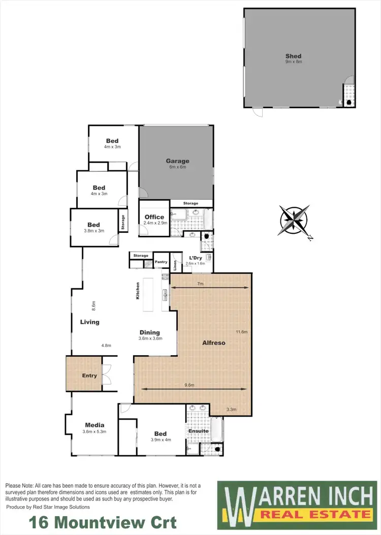 Floorplan of Homely house listing, 16 Mountview Court, Highfields QLD 4352