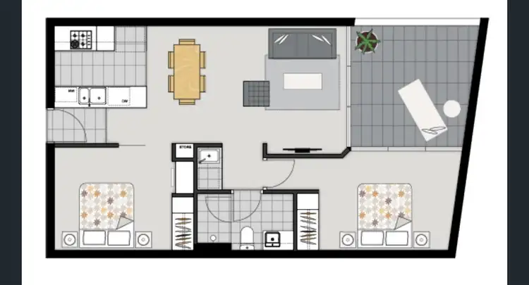 Floorplan of Homely apartment listing, 205/25 Bouquet Street, South Brisbane QLD 4101