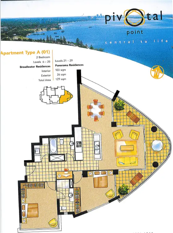 Floorplan of Homely unit listing, 901 Pivotal Point/50 Marine Parade, Southport QLD 4215