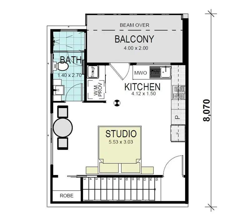 Floorplan of Homely studio listing, Address available on request