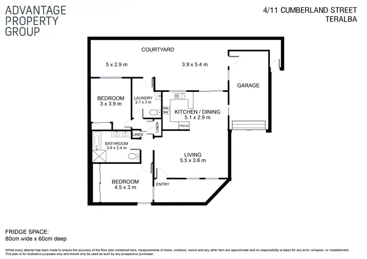 Floorplan of Homely villa listing, 4/11 Cumberland Street, Teralba NSW 2284