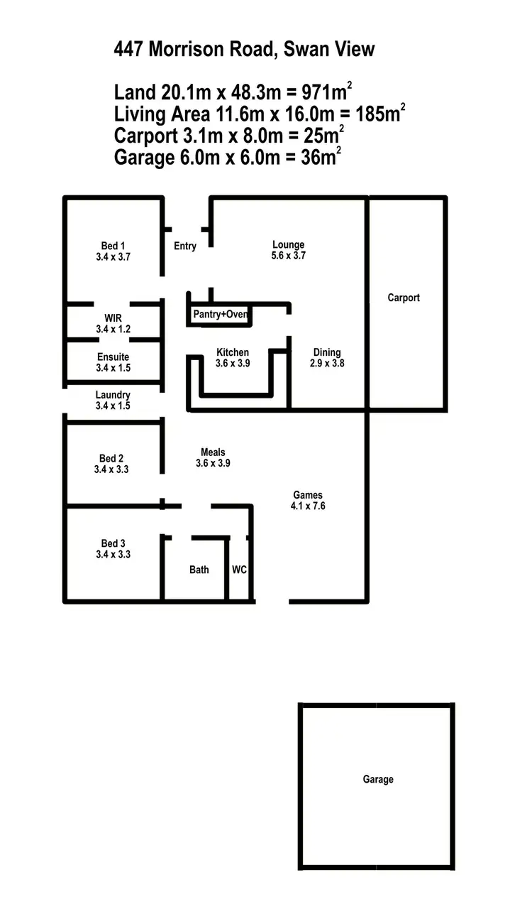 Floorplan of Homely house listing, 447 Morrison Road, Swan View WA 6056