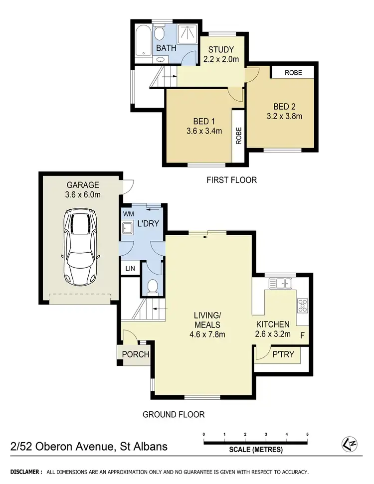 Floorplan of Homely townhouse listing, 2/52 Oberon Street, St Albans VIC 3021