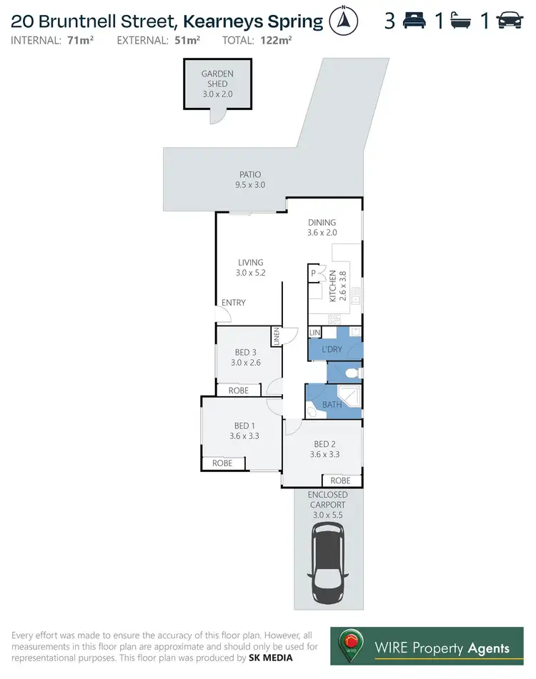 Floorplan of Homely house listing, 20 Bruntnell Street, Kearneys Spring QLD 4350