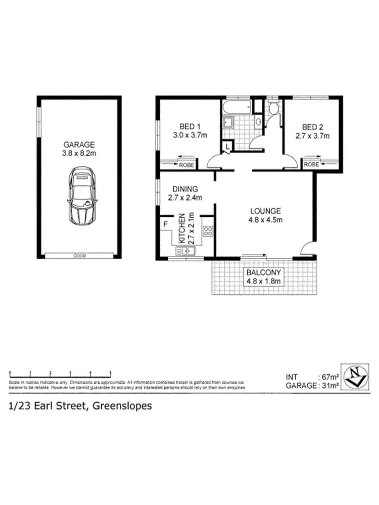 Floorplan of Homely apartment listing, 1/23 Earl Street, Greenslopes QLD 4120