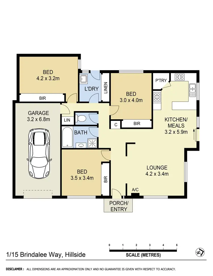Floorplan of Homely unit listing, 1/15 Brindalee Way, Hillside VIC 3037