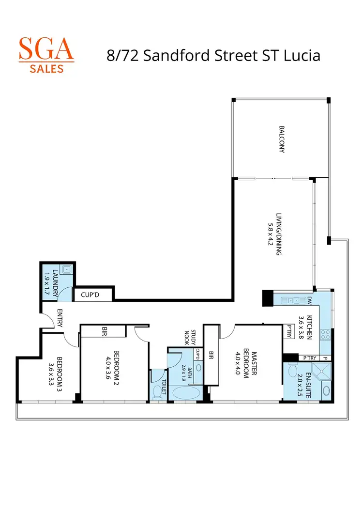 Floorplan of Homely apartment listing, 8/72 SANDFORD STREET, St Lucia QLD 4067