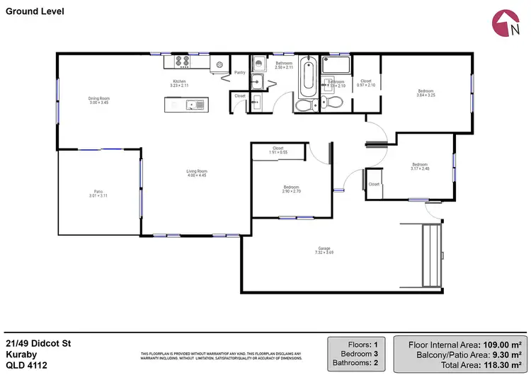 Floorplan of Homely townhouse listing, 21/49 Didcot Street, Kuraby QLD 4112